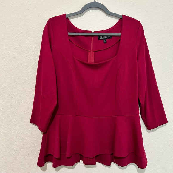 ‼️‼️CLEARANCE‼️‼️ ELOQUII Peplum Top - Picture 2 of 7